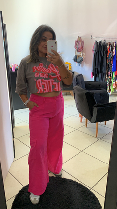 Calça Pantalona Rosa