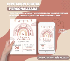Tarjetas Invitaciones Digitales ARCOIRIS NÓRDICO