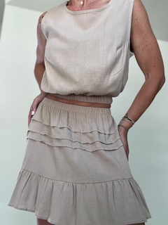 Pollera lino Mor corta - comprar online