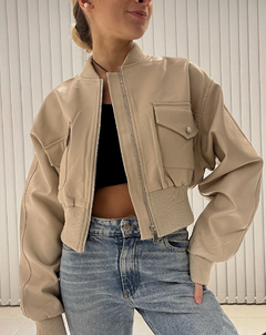 Campera bomber eco cuero - comprar online