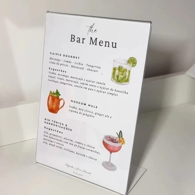 Menu de drink com Display