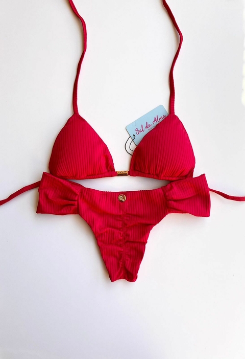 BORBOLETA VERMELHO TOP CORTININHA CANELADO