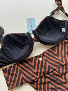 CONJUNTO PALA ZIG ZAG CHOCOLATE COM PRETO na internet