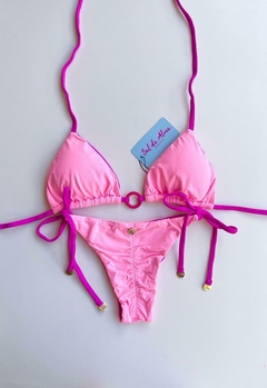 LACINHO ARGOLA ROSA CHICLETE C/ PINK - loja online