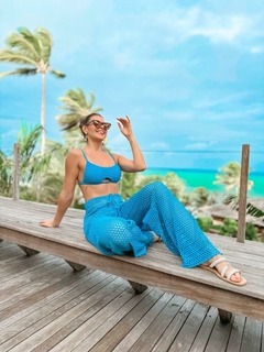 CALÇA MACRAMÊ AZUL - comprar online