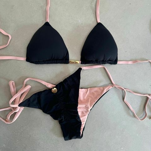 LACINHO PRETO COM ROSÊ