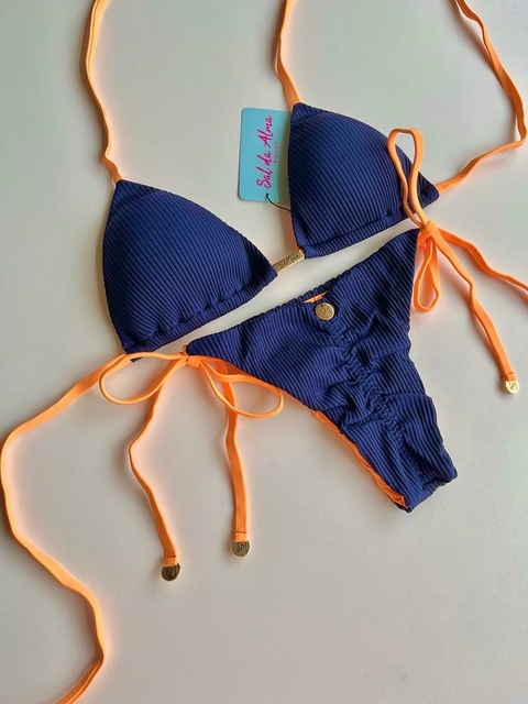 LACINHO CANELADO MARINHO COM LARANJA