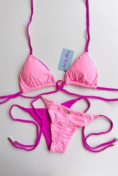 LACINHO ARGOLA ROSA CHICLETE C/ PINK