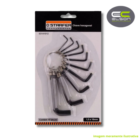 CHAVE HEXAGONAL 1.5-10 JOGO C/10 PEÇAS ALLEN - STARFER