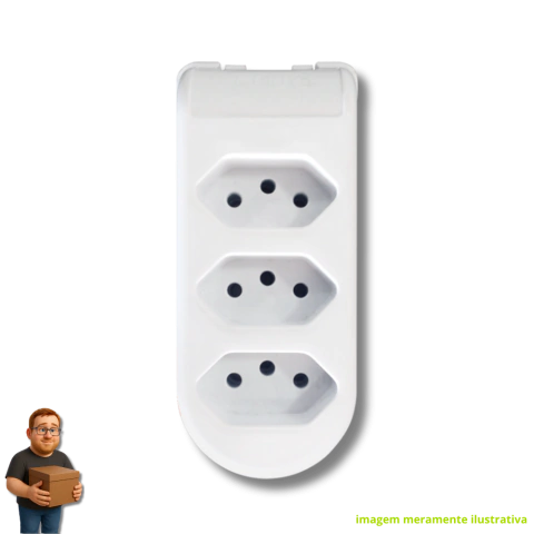 TOMADA BARRA TRIPLA BC 2P+T10A - PLUZIE