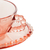 4 Xícaras para Chá Pearl de Cristal Rosa 180ml - Lelyn Utilidades