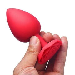 Plug Anal em silicone - Formato de Rosa - Tamanho P - 7,0x2,5