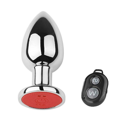 Plug Anal de aço com Controle Remoto - 10 Modos de Vibrações - Recarregável - Tamanho M