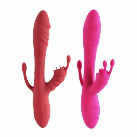 VIBRADOR TRIPLA ESTIMULAÇÃO 12 VIBRAÇÕES COM AQUECIMENTO EROS VIBE TOYS