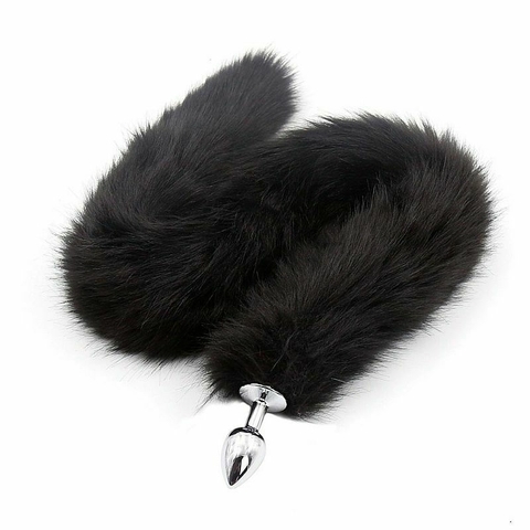 Plug Anal Rabo de Raposa - 80cm - Preto