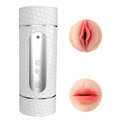 Masturbador Masculino Formato Boca e Vagina SEM VOZ e 12 Modos de Vibração Recarregável