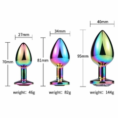 Plug Anal de Aço com Pedra de Cristal - Tamanho M -PINK - SI na internet