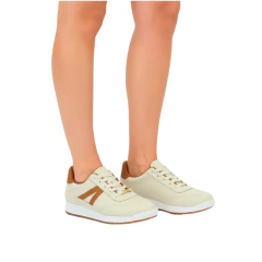 Tênis Feminino Vizzano Casual Off White Caramelo Conforto - comprar online