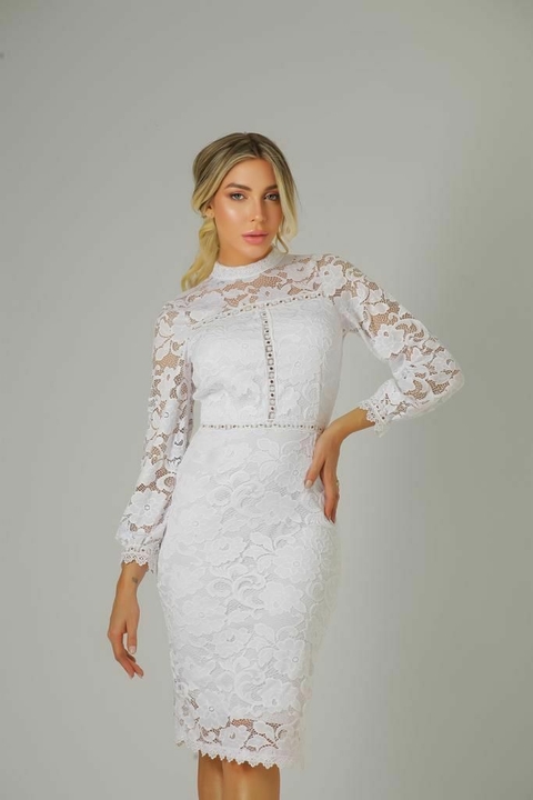 Vestido midi branco