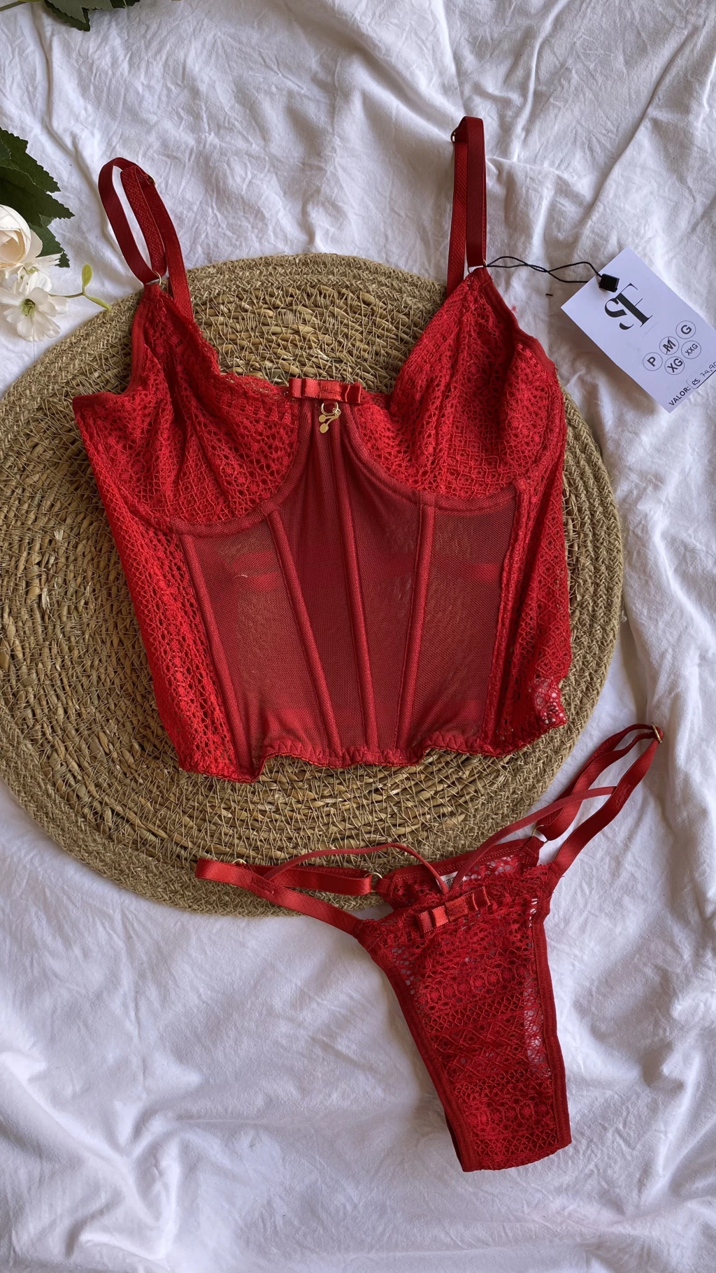 Conjunto Corselet Ana - Vermelho