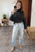 Tricot Gola Preto Mescla - loja online
