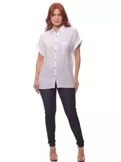Camisa Feminina Viscose Manga Curta Com Bolso - loja online