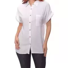 Imagem do Camisa Feminina Viscose Manga Curta Com Bolso