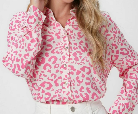 Blusa Animal Print manga longa