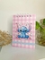 Bloco de notas A6 com elástico - Stitch Rosa 2