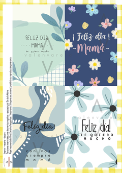 TARJETONES DÍA DE LA MADRE BLUE - valenvarela diseños imprimibles