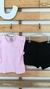 CONJ. BLUSA M/MALHA FOIL / SHORT SARJA COM ELASTANO/TAM: 12/FEMININO