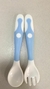 KIT GARFO E COLHER DE PLASTICO AZUL