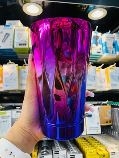 Imagem do Copo Térmico de Aço Inox Titânio formas 3D desing diamante