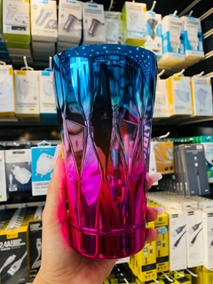 Copo Térmico de Aço Inox Titânio formas 3D desing diamante