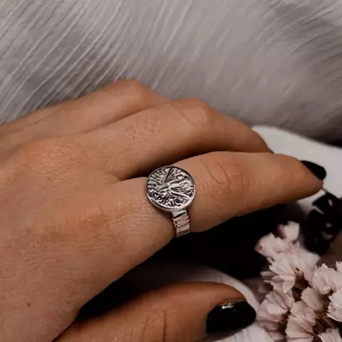 Espiritu Santo cinta plata con apliques de oro - comprar online