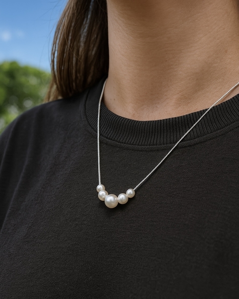 Colar de Prata Coroa de Pérola - comprar online
