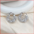 Brincos femininos de argola de metal com zircão escovado, acessórios diários luxuosos, joalheria de festa, brindes premium, cor prata, moda - MEGA  SEDUÇAO