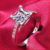 Lmnzb-anel de luxo de prata esterlina 925 para mulheres 1 quilate anel de diamante de zircônia noivado aliança de casamento jóias presente de aniversá