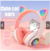 Fones De Ouvido Bluetooth Originais Gato Colorido Arco-Íris RGB Luz De Fundo Sem Fio 5.3 TF FM Stereo Hifi Sound Gaming Earbuds Para