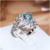 Luxo irregular pavão pena oval safira cheia diamante casal anel para feminino zircão geométrico dia dos namorados presente jóias - MEGA  SEDUÇAO