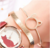 5 pçs conjunto de luxo feminino relógios rosa pulseira de ouro conjunto gato padrão ímã relógio de quartzo senhoras pulseira relógio de pulso relogio - comprar online