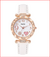 Relógio de pulso feminino de quartzo de couro PU, pulseira de liga, pulseira multicolorida, presente feminino, moda luxo
