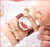 5 pçs conjunto de luxo feminino relógios rosa pulseira de ouro conjunto gato padrão ímã relógio de quartzo senhoras pulseira relógio de pulso relogio