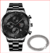 Relógio de pulso masculino de quartzo em aço inoxidável, Relógios masculinos, Pulseira de prata, Relógio luminoso, Calendário