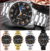 Reloj hombre moda masculina relógio de aço inoxidável calendário luxo quartzo relógio de pulso relógios de negócios para o homem montre homme