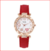 Relógio de pulso feminino de quartzo de couro PU, pulseira de liga, pulseira multicolorida, presente feminino, moda luxo - comprar online