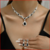 Conjunto de joias cristal para mulheres, colares e brincos, moda, 3 peças - MEGA  SEDUÇAO