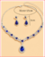 Conjunto de joias cristal para mulheres, colares e brincos, moda, 3 peças