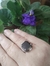 Anel Prata Quartzo Rutilado Negro Quadrado