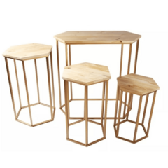 KIT DE MESA DOURADA SEXTAVADA PARA FESTA - comprar online